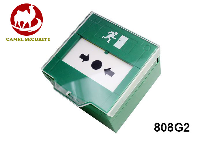 Resettable Green Break Glass Call Point Emergency Exit Switch Surface Mount